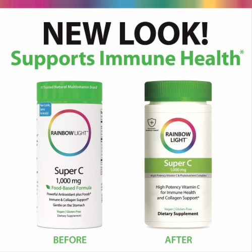 Rainbow Light Super C 1000 Mg Vitamin C and Phytonutrient Complex Immune Health Support Supplement Perspective: back