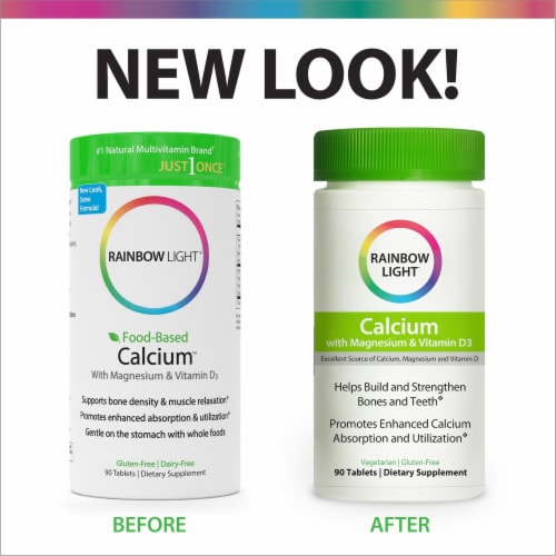 Rainbow Light™ Magnesium & Vitamin D3 Calcium Tablets Perspective: back