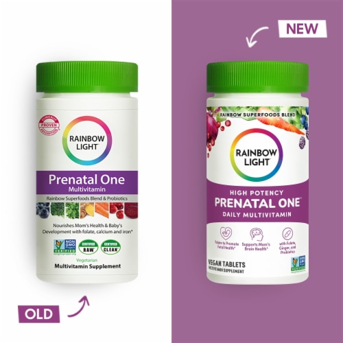 Rainbow Light High-Potency Prenatal One Multivitamin Mom and Baby's Health Support Supplement Perspective: back