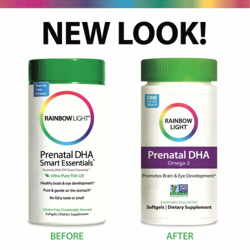 Rainbow Light Prenatal DHA Smart Essentials Softgel (Package May Vary) Perspective: back