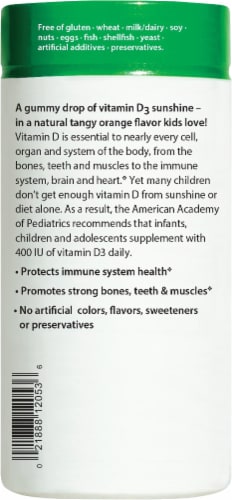 Rainbow Light Vitamin D3 Tangy Orange Flavor Gummies 400IU Perspective: back