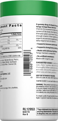 Rainbow Light Sunny Gummies Tangy Mandarin Orange Vitamin D3 60 ea Perspective: back