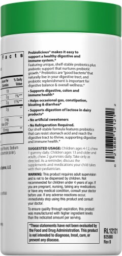 Rainbow Light Probiolicious Probiotic and Prebiotic Gummies, Berry Flavor, 50 Count, 1 Bottle Perspective: back