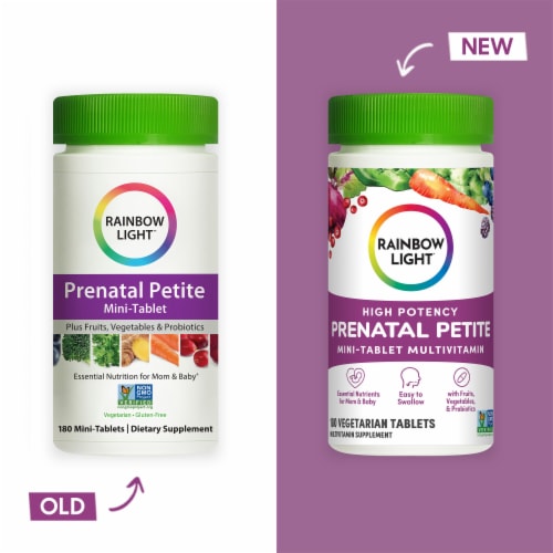 Rainbow Light Prenatal Petite Multivitamin Mini Tablets Perspective: back