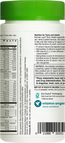 Rainbow Light Brain Health Support Multivitamin Tablets Perspective: back