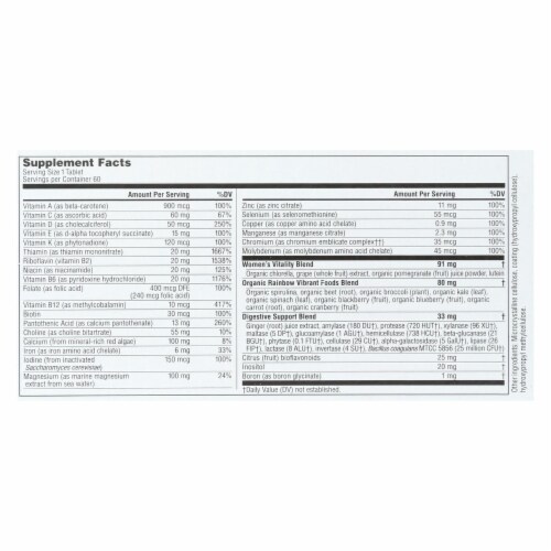 Rainbow Light Womens One High-Potency Daily Multivitamin Immune Support Supplement Perspective: back