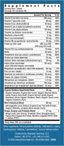 Rainbow Light® Men's One Gluten Free Multivitamin Supplement Tablets Perspective: back