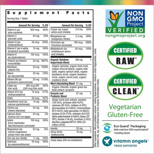 Rainbow Light® Men's One Gluten Free Multivitamin Supplement Tablets Perspective: back