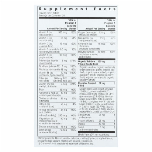 Rainbow Light Vibrance Prenatal One Multivitamin Tablets 120 Count Perspective: back