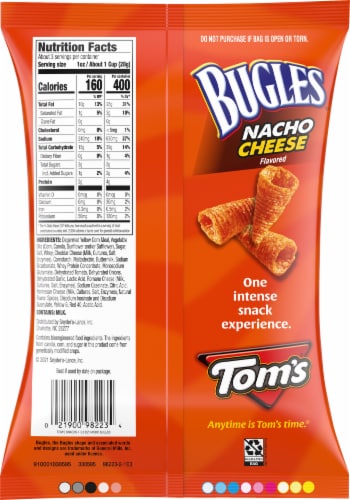 Tom's® Bugles Nacho Cheese Corn Snacks Perspective: back