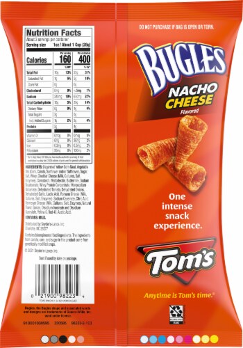 Tom's® Bugles Nacho Cheese Corn Snacks Perspective: back