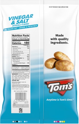 Tom's® Vinegar & Salt Potato Chips Perspective: back