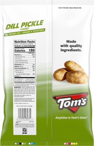 Tom's® Dill Pickle Potato Chips Perspective: back