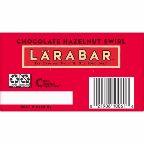 Larabar Chocolate Hazelnut Swirl Fruit & Nut Bars Perspective: back
