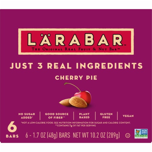 Larabar Cherry Pie Gluten Free Vegan Fruit & Nut Bars Perspective: back