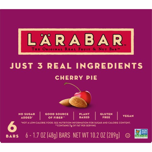 Larabar Cherry Pie Gluten Free Vegan Fruit & Nut Bars Perspective: back
