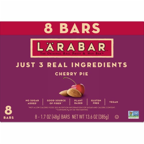 Larabar Cherry Pie Gluten Free Vegan Fruit & Nut Bars Perspective: back