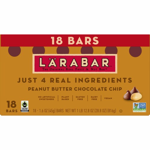 Larabar Peanut Butter Chocolate Chip Fruit and Nut bars Perspective: back