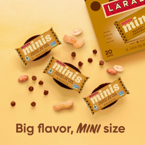 Larabar Minis Peanut Butter Chocolate Chip Fruit and Nut bars Perspective: back