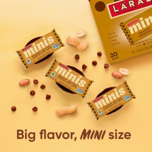 Larabar Minis Peanut Butter Chocolate Chip Fruit and Nut bars Perspective: back