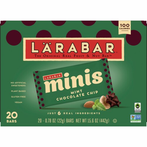 Larabar Mint Chocolate Mini Bars Gluten Free Vegan Fruit & Nut Bars Perspective: back