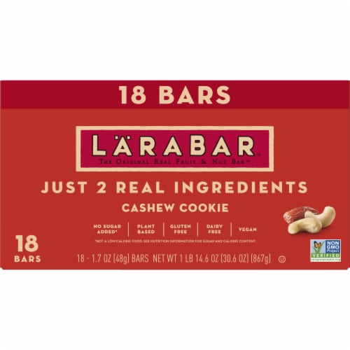 Larabar Cashew Cookie Fruit and Nut bars Perspective: back