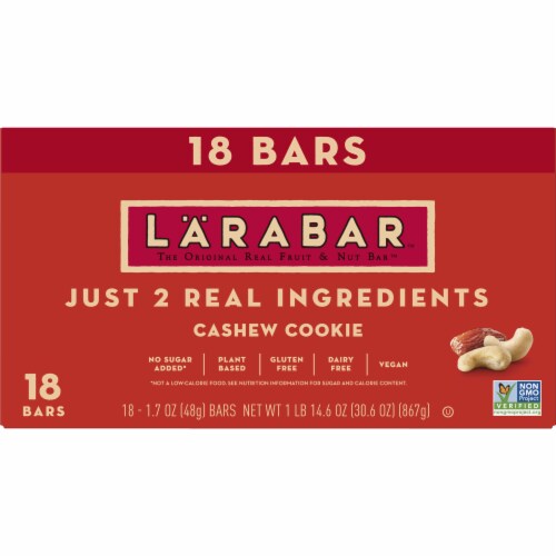Larabar Cashew Cookie Fruit and Nut bars Perspective: back
