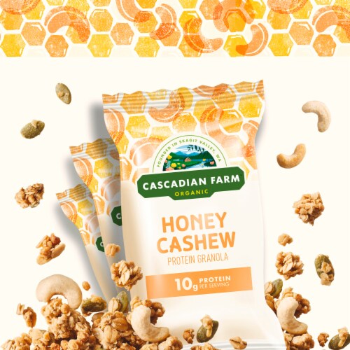Cascadian Farm Organic Honey Cashew Protein Granola Perspective: back