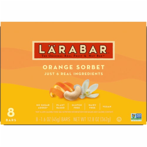 Larabar Gluten Free Vegan Orange Sorbet Mini Fruit & Nut Bars Healthy Snacks Perspective: back