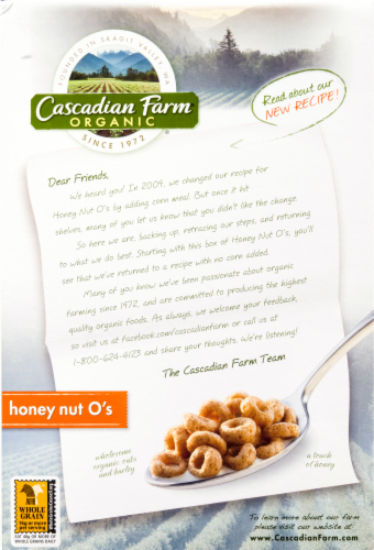 Cascadian Farm Honey Nut O's Cereal Perspective: back