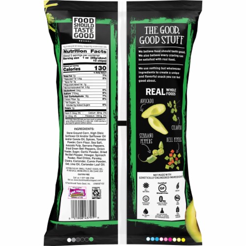 Food Should Taste Good™ Guacamole Tortilla Chips Perspective: back