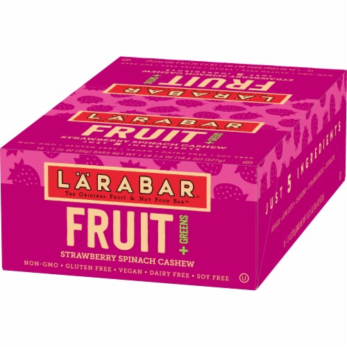 Larabar Strawberry Spinach Cashew Fruits and Greens Bars Perspective: back