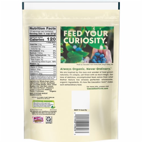 Cascadian Farm Organic® Lemon Blueberry Granola Perspective: back