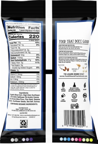 Food Should Taste Good Blue Corn Tortilla Chips Perspective: back