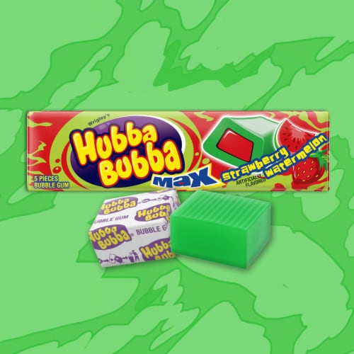 Hubba Bubba Max Strawberry Watermelon Bubble Gum Perspective: back
