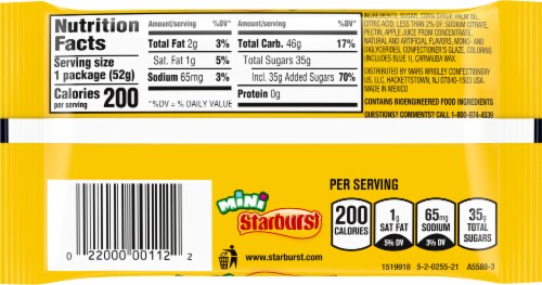 Starburst® Sour Minis Fruit Chews Candy Bag Perspective: back