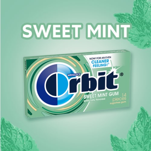 Orbit Gum Sweet Mint Sugar Free Chewing Gum Single Pack Perspective: back
