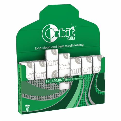 Orbit Gum Spearmint Sugar Free Chewing Gum Single Pack Perspective: back
