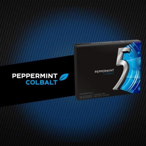5 Gum Peppermint Cobalt Sugar Free Chewing Gum Perspective: back