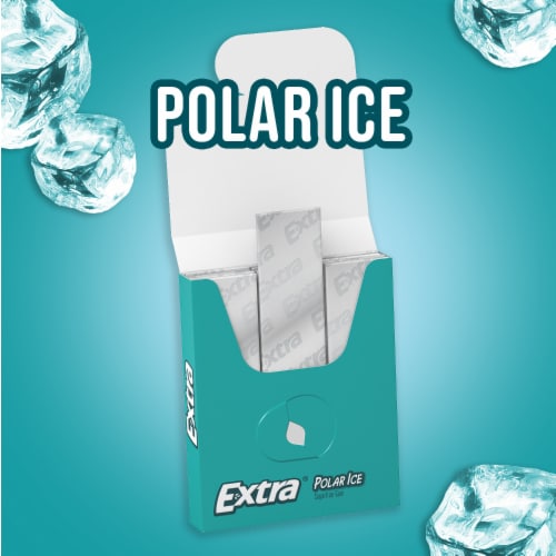 Extra Gum Polar Ice Sugar Free Chewing Gum Single Pack Perspective: back