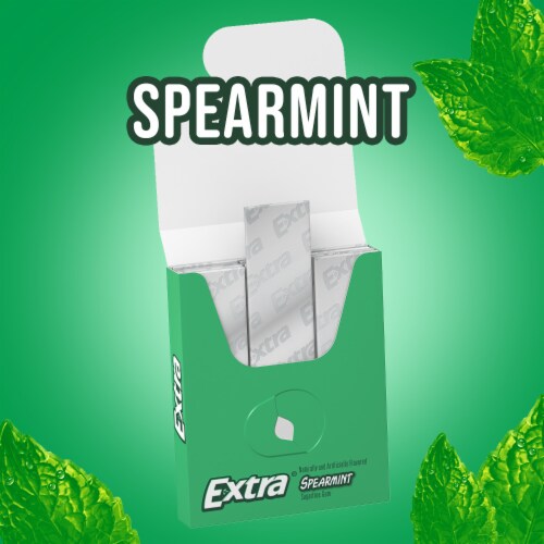 Extra Gum Spearmint Sugar Free Chewing Gum Single Pack Perspective: back