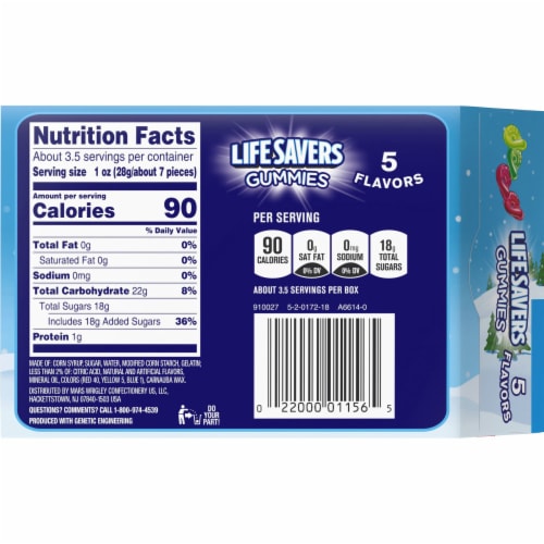 Life Savers Gummies Holiday Candy Theater Box Perspective: back