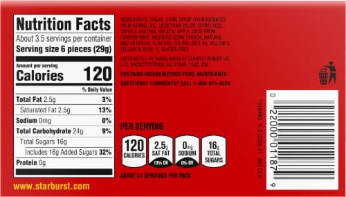 STARBURST® Original Chewy Candy Theater Box Perspective: back