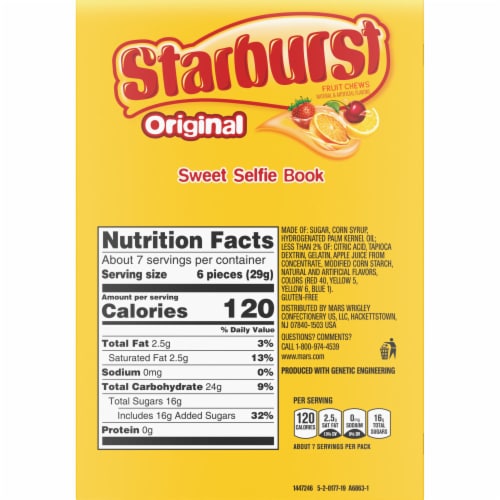 Starburst Original Fruit Chews Sweet Selfie Candy Book Perspective: back