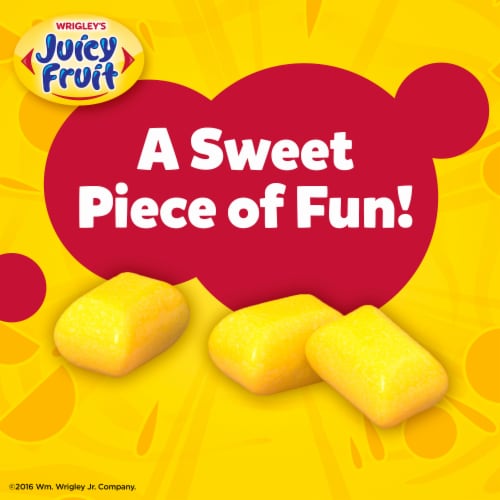 Juicy Fruit Original Bubble Gum Bottle Perspective: back