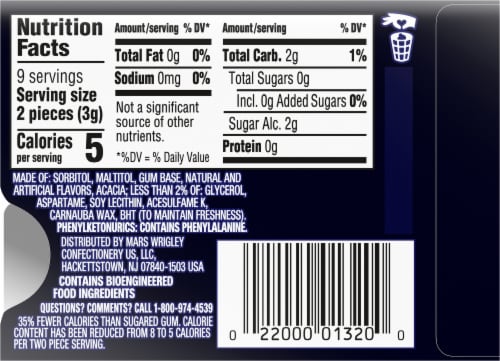 Eclipse® Sugar Free Winterfrost Gum Perspective: back