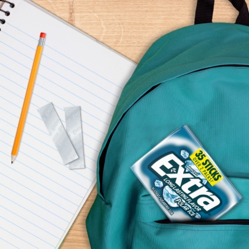 Extra Polar Ice Sugar Free Chewing Gum Pack Perspective: back