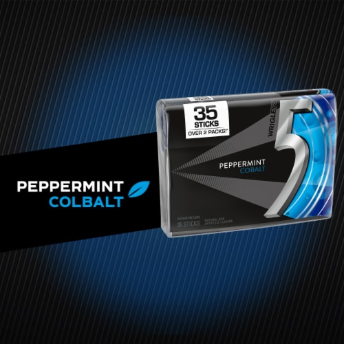 5 GUM Peppermint Cobalt Sugar Free Chewing Gum, 35 pcs / 3.08 oz