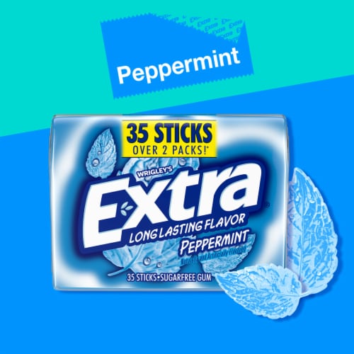 Extra® Sugar Free Peppermint Chewing Gum Perspective: back