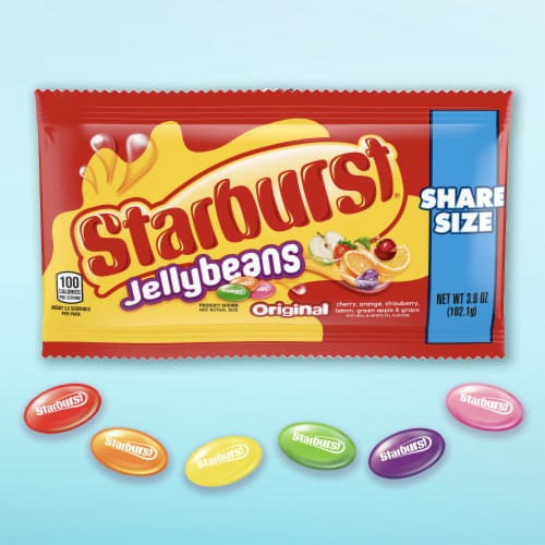 Starburst Original Jelly Beans Chewy Candy Share Size Bag Perspective: back